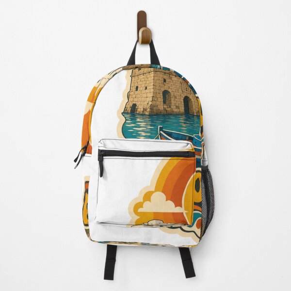 Item preview, Naoussa Greece Travel Souvenir - Retro Illustration designed and sold by VisualArtsOasis.