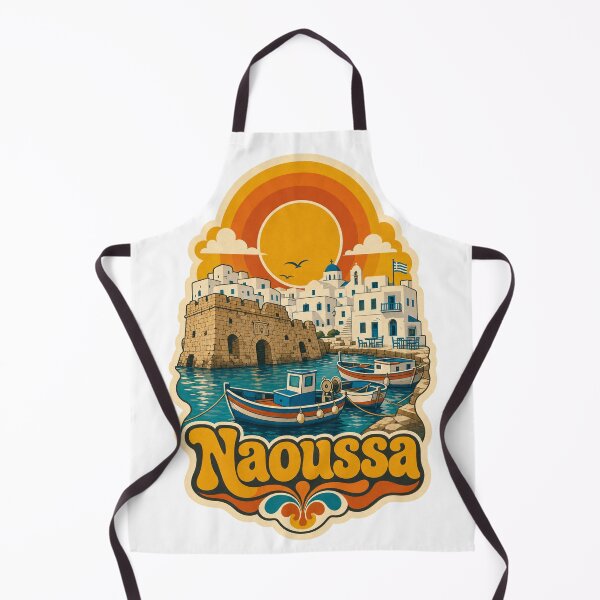 Item preview, Naoussa Greece Travel Souvenir - Retro Illustration designed and sold by VisualArtsOasis.