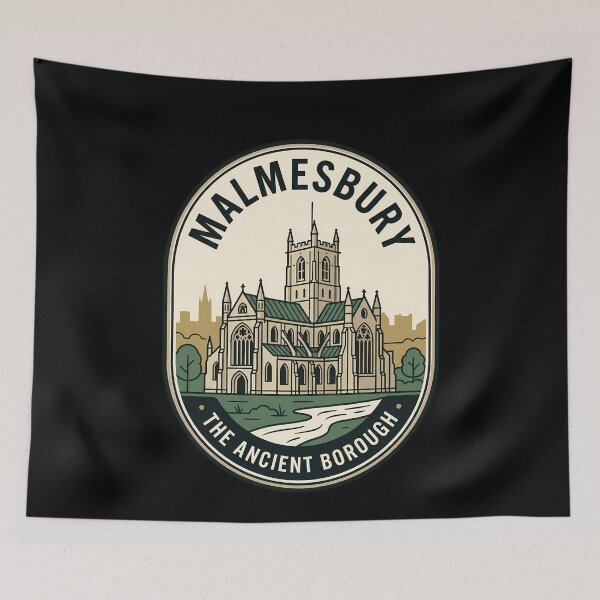 Item preview, Malmesbury Abbey Ancient Borough Vintage Travel Emblem designed and sold by k3rstman1.