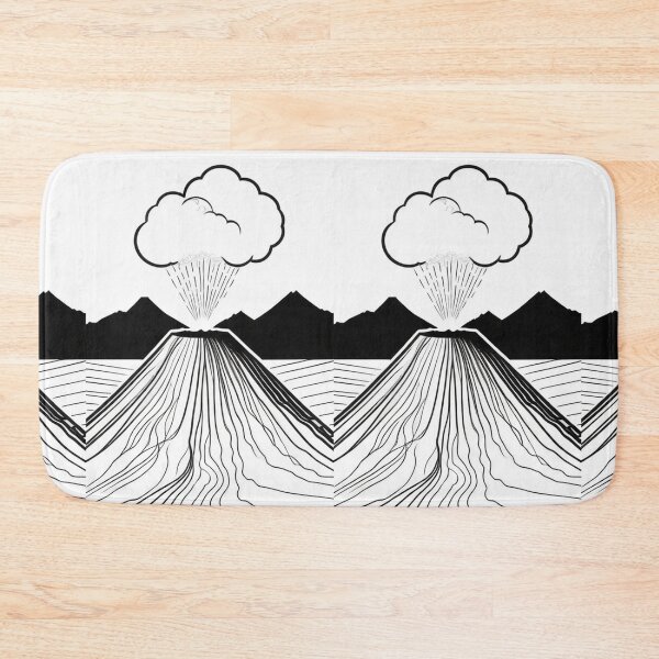 Item preview, Art - Volcano, Woodcut Aesthetic of the 1960s designed and sold by Reverso-Design.