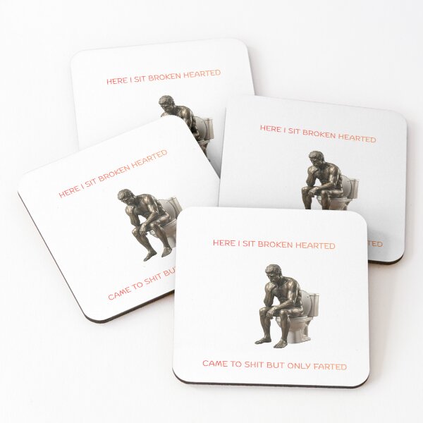 Item preview, The Thinker: Here I Sit Broken Hearted Funny Toilet Humor designed and sold by Hacen-AB ⭐⭐⭐⭐⭐.