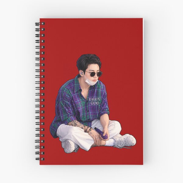 Item preview, BTS cute sleepy Jungkook | JK round glasses and purple checkered shirt art | BTS JK  designed and sold by moteesshop.