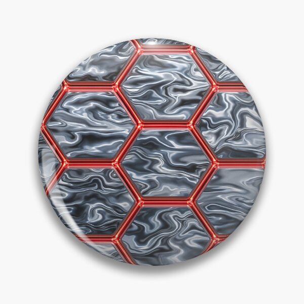 Item preview, Futuristic Sci-Fi Hexagon Pattern with Liquid Metal and Red Neon Glow designed and sold by Aimaniia666.