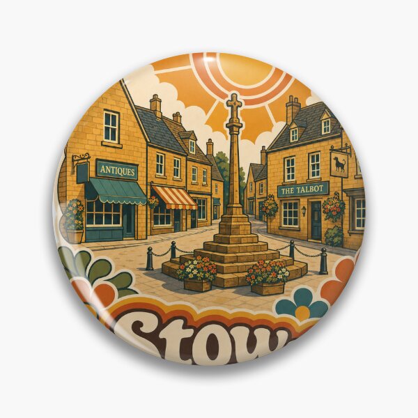 Item preview, Stow-on-the-Wold England Travel Souvenir - Retro Illustration designed and sold by VisualArtsOasis.