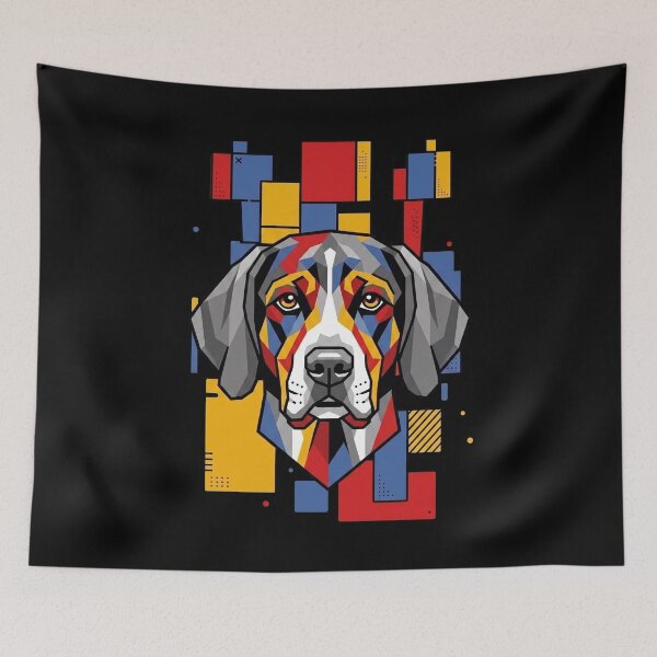 Item preview, Funny American English Coonhound Colorful Blocks Geometric Art Mom Dad Kids designed and sold by FurryHavenPH.