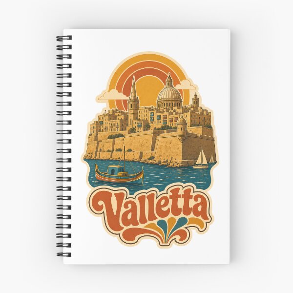 Item preview, Valletta Malta Travel Souvenir - Retro Illustration designed and sold by VisualArtsOasis.