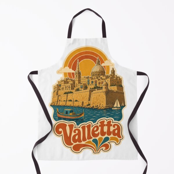 Item preview, Valletta Malta Travel Souvenir - Retro Illustration designed and sold by VisualArtsOasis.