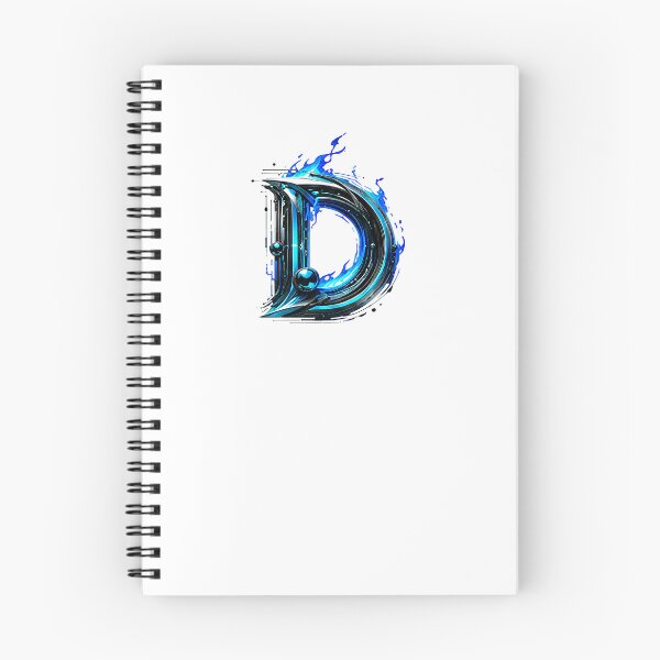 Item preview, AquaFlare Cipher The Teal Inferno Letter D designed and sold by BlissBlvdShop.
