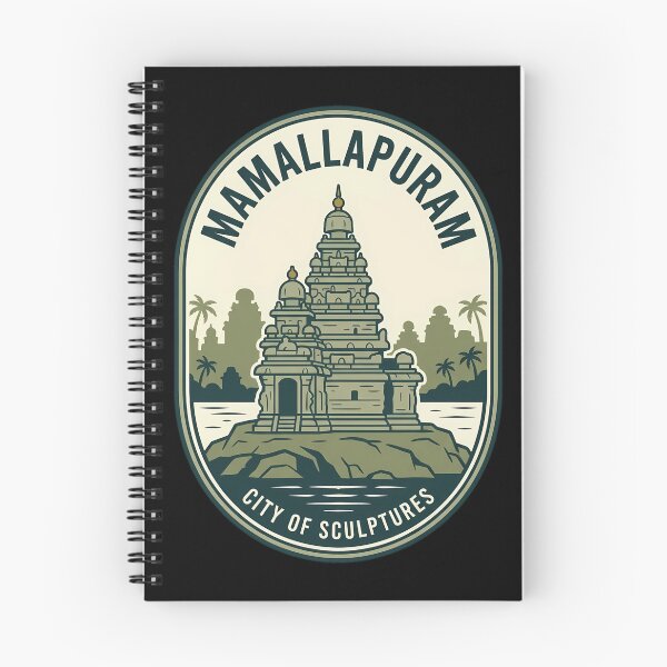 Item preview, Mamallapuram Shore Temple Vintage Travel Emblem designed and sold by k3rstman1.