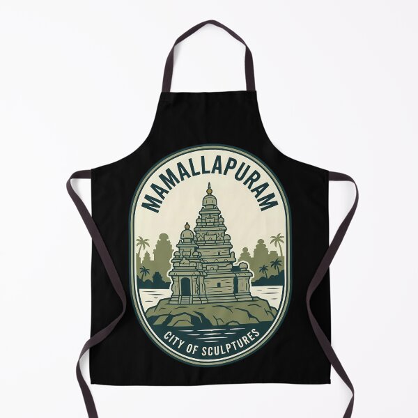 Item preview, Mamallapuram Shore Temple Vintage Travel Emblem designed and sold by k3rstman1.