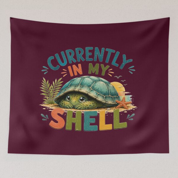 Item preview, Currently In My Shell – Cute Introvert Turtle Art designed and sold by Evelashop.