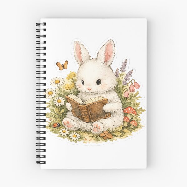 Item preview, Cottagecore Bunny Reading Vintage Book Sticker designed and sold by Alpha-mike13.