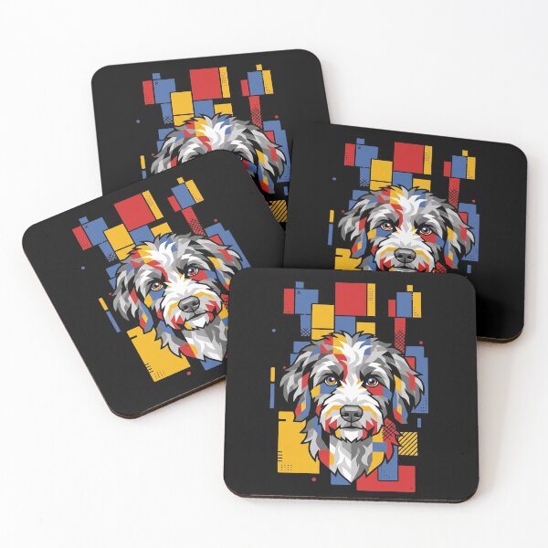 Item preview, Funny Aussiedoodle Colorful Blocks Geometric Art Mom Dad Kids designed and sold by FurryHavenPH.