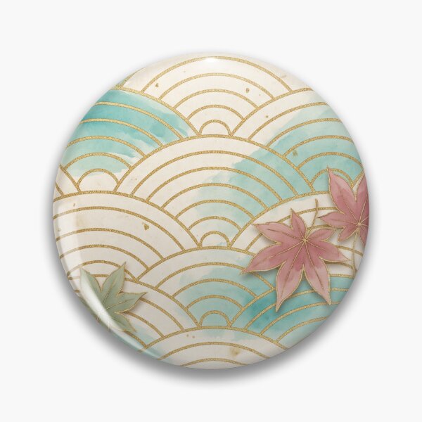 Item preview, Traditional Seigaiha waves with maple leaves designed and sold by hobikeyfimartdijital.