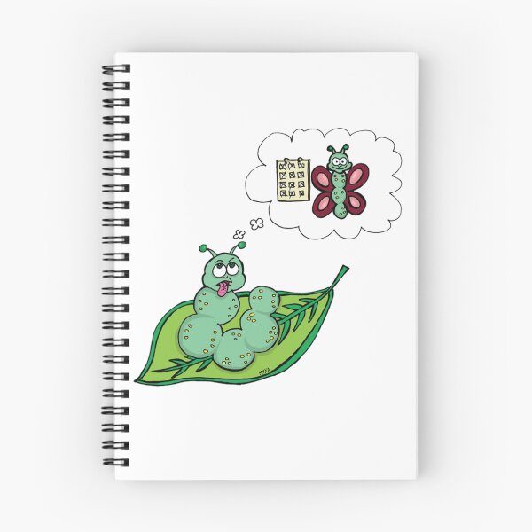 Item preview, Funny Tired Caterpillar Cartoon | Relatable Goal Tracking Butterfly Sticker designed and sold by MyxaART.