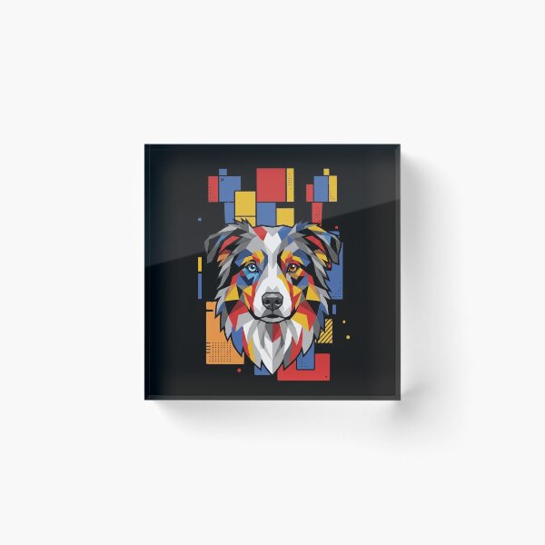 Item preview, Funny Australian Shepherd Colorful Blocks Geometric Art Mom Dad Kids designed and sold by FurryHavenPH.