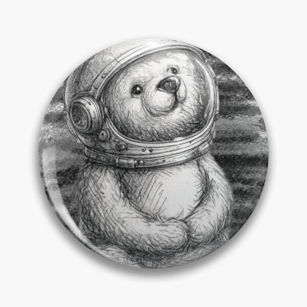 Item preview, Dreamer Bear Astronaut Hand-Drawn Pencil Sketch | Cute Bear designed and sold by Peanutspixel.