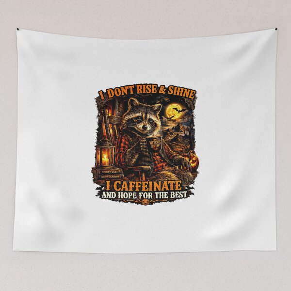Item preview, Hallowween Coffee raccoon  designed and sold by NativeGraffix.