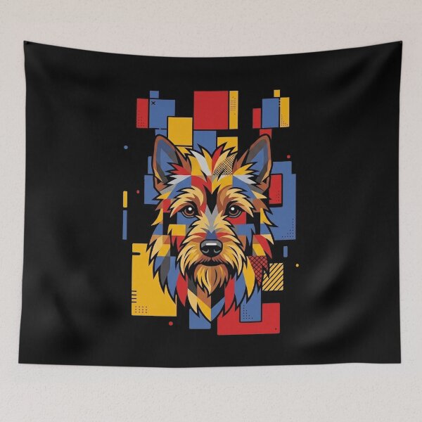 Item preview, Funny Australian Terrier Colorful Blocks Geometric Art Mom Dad Kids designed and sold by FurryHavenPH.