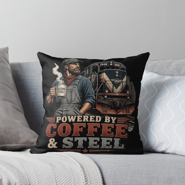 Item preview, Railroad Gift Powered By Coffee & Steel Train Conductor Vintage Design designed and sold by thoughtswear.