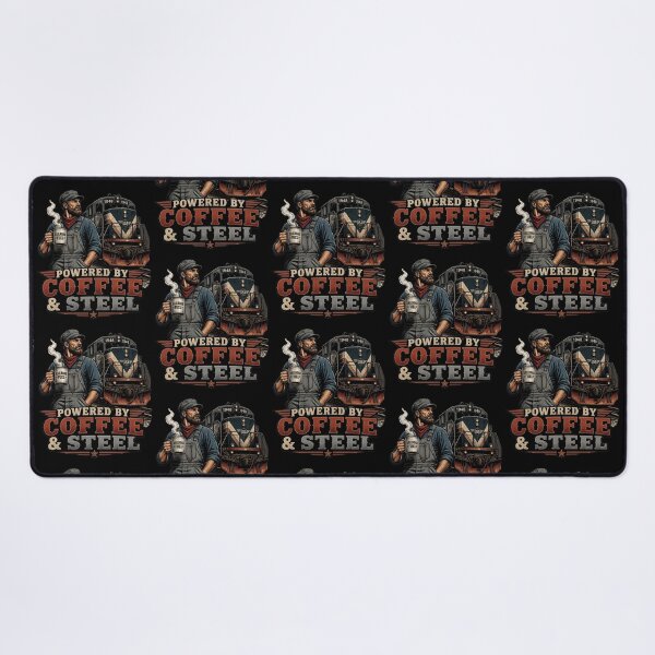 Item preview, Railroad Gift Powered By Coffee & Steel Train Conductor Vintage Design designed and sold by thoughtswear.