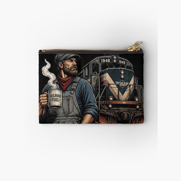 Item preview, Railroad Gift Powered By Coffee & Steel Train Conductor Vintage Design designed and sold by thoughtswear.