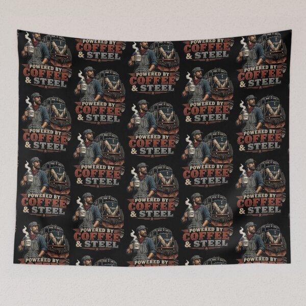 Item preview, Railroad Gift Powered By Coffee & Steel Train Conductor Vintage Design designed and sold by thoughtswear.