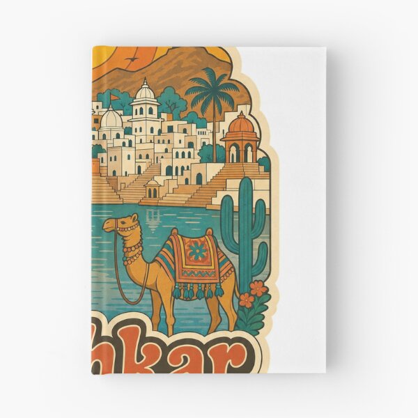 Item preview, Pushkar India Travel Souvenir - Retro Illustration designed and sold by VisualArtsOasis.