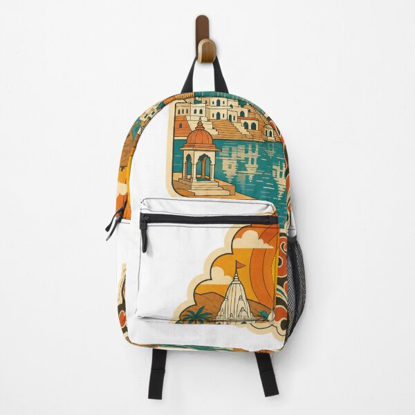 Item preview, Pushkar India Travel Souvenir - Retro Illustration designed and sold by VisualArtsOasis.
