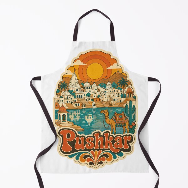 Item preview, Pushkar India Travel Souvenir - Retro Illustration designed and sold by VisualArtsOasis.