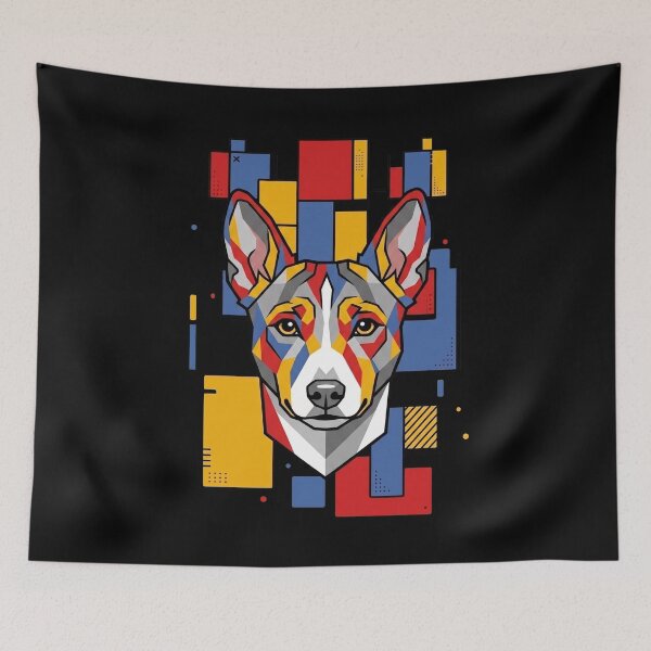 Item preview, Funny Basenji Colorful Blocks Geometric Art Mom Dad Kids designed and sold by FurryHavenPH.
