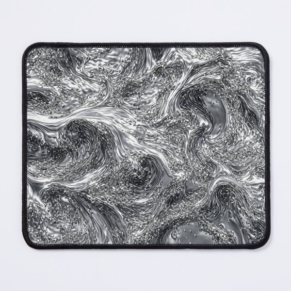 Item preview, Liquid Chrome Metal Splash - Abstract Futuristic 3D Texture Pattern designed and sold by Aimaniia666.