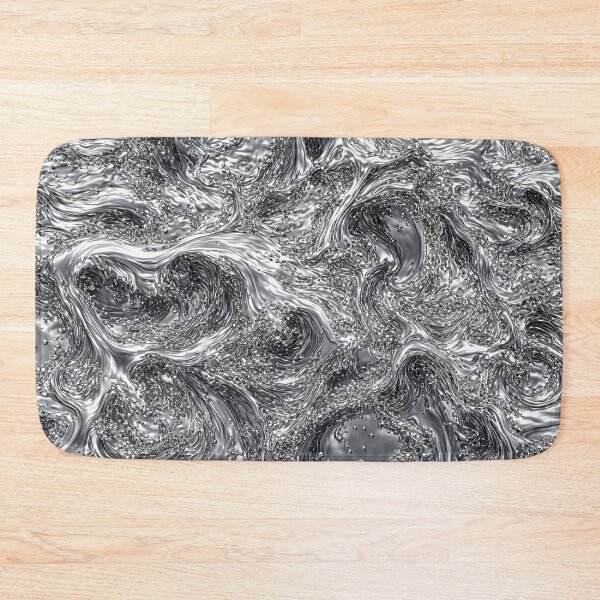 Item preview, Liquid Chrome Metal Splash - Abstract Futuristic 3D Texture Pattern designed and sold by Aimaniia666.