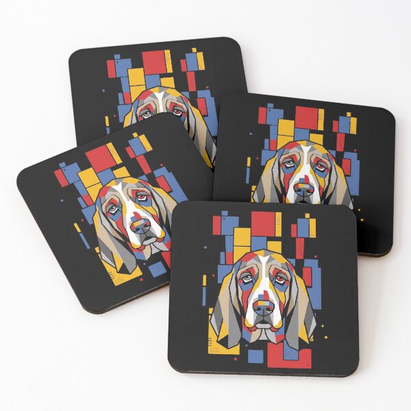 Item preview, Funny Basset Hound Colorful Blocks Geometric Art Mom Dad Kids designed and sold by FurryHavenPH.