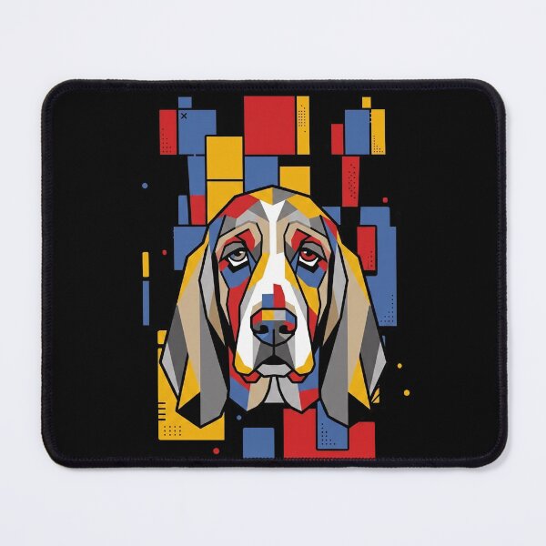 Item preview, Funny Basset Hound Colorful Blocks Geometric Art Mom Dad Kids designed and sold by FurryHavenPH.