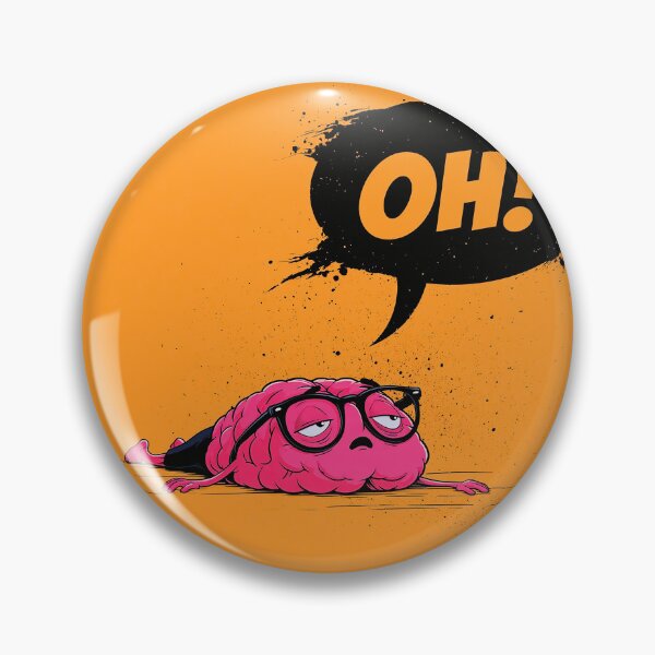 Item preview, Tired cartoon brain speech bubble with the text "Oh!" designed and sold by TanyaLovus.