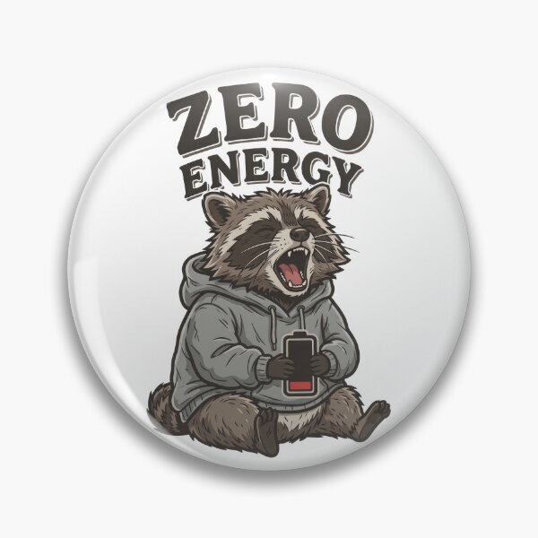 Item preview, Zero Energy Funny Raccoon | Tired Introvert Humor designed and sold by PlumArtDesign.
