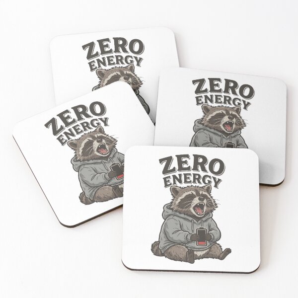 Item preview, Zero Energy Funny Raccoon | Tired Introvert Humor designed and sold by PlumArtDesign.
