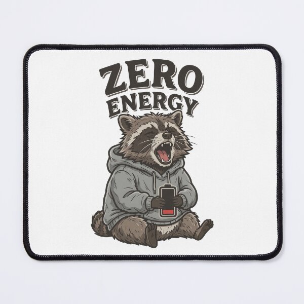 Item preview, Zero Energy Funny Raccoon | Tired Introvert Humor designed and sold by PlumArtDesign.