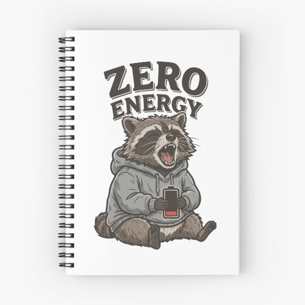 Item preview, Zero Energy Funny Raccoon | Tired Introvert Humor designed and sold by PlumArtDesign.