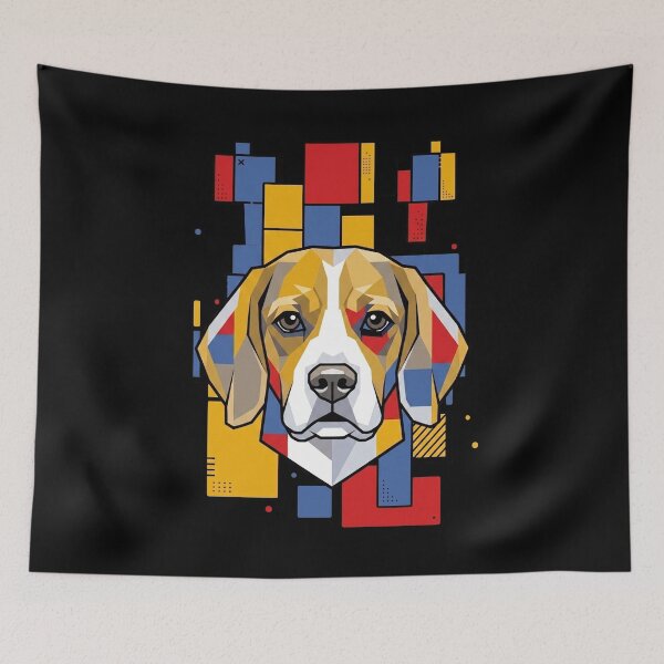 Item preview, Funny Beagle Colorful Blocks Geometric Art Mom Dad Kids designed and sold by FurryHavenPH.