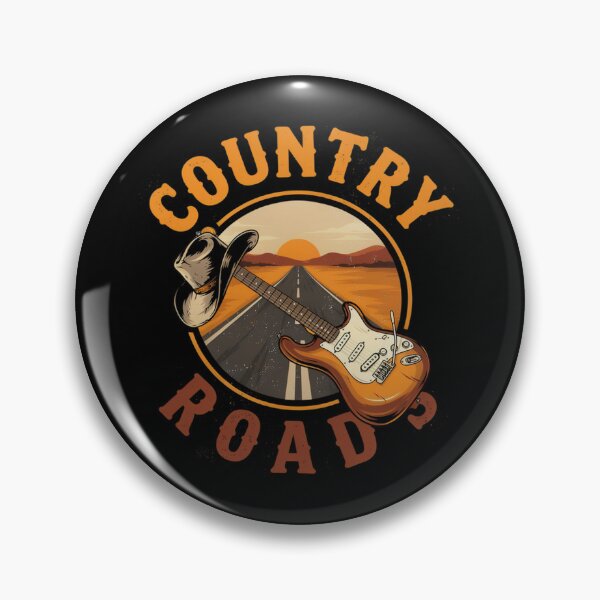 Item preview, Country Roads – Guitar Cowboy Hat Road Trip Design designed and sold by Midnight Veil Designs.