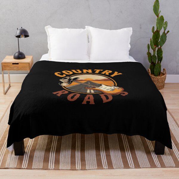 Item preview, Country Roads – Guitar Cowboy Hat Road Trip Design designed and sold by Midnight Veil Designs.