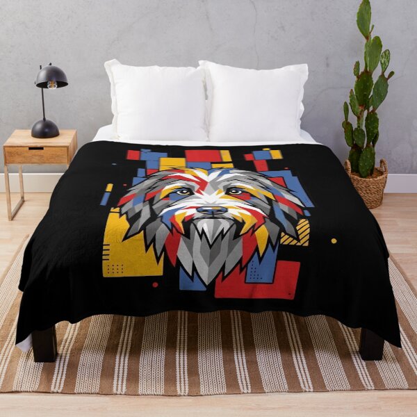 Item preview, Funny Bearded Collie Colorful Blocks Geometric Art Mom Dad Kids designed and sold by FurryHavenPH.