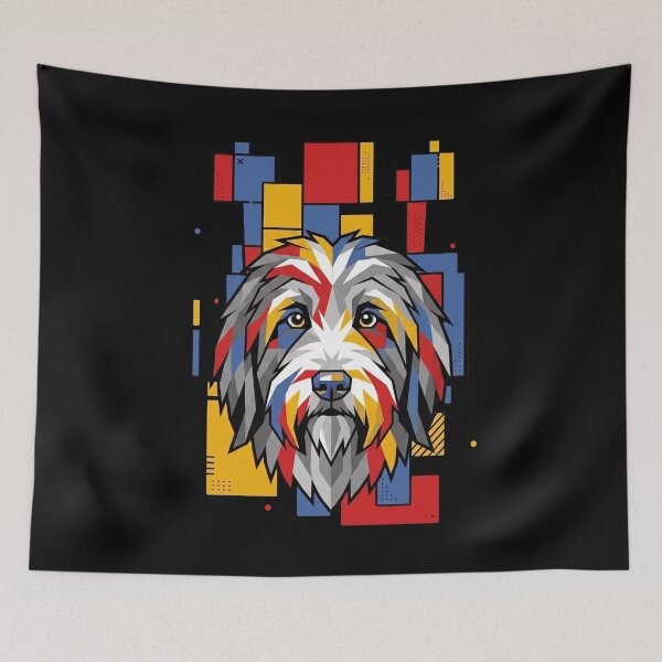 Item preview, Funny Bearded Collie Colorful Blocks Geometric Art Mom Dad Kids designed and sold by FurryHavenPH.