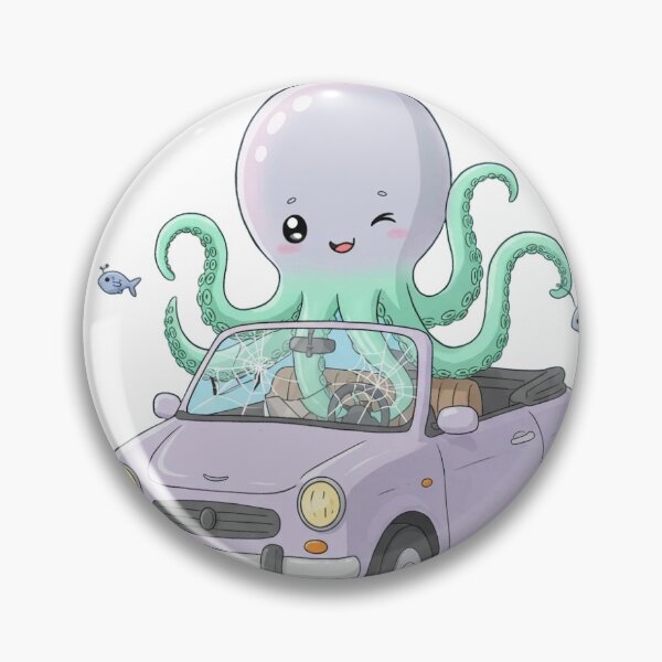Item preview, Cute Octopus Driving a Convertible Car sticker designed and sold by blossomfun.