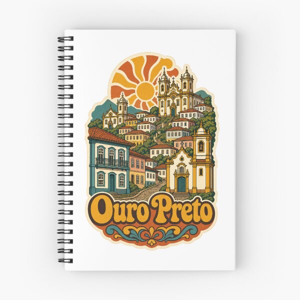 Item preview, Ouro Preto Brazil Travel Souvenir - Retro Illustration designed and sold by VisualArtsOasis.