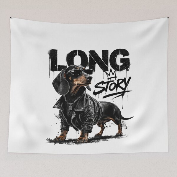 Item preview, Long Story Dachshund | Cool Streetwear Wiener Dog Graphic designed and sold by Pooch & Print Co..