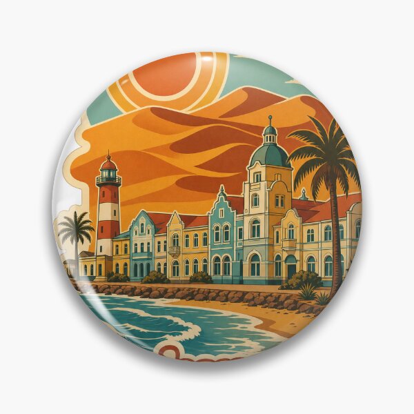 Item preview, Swakopmund Namibia Travel Souvenir - Retro Illustration designed and sold by VisualArtsOasis.