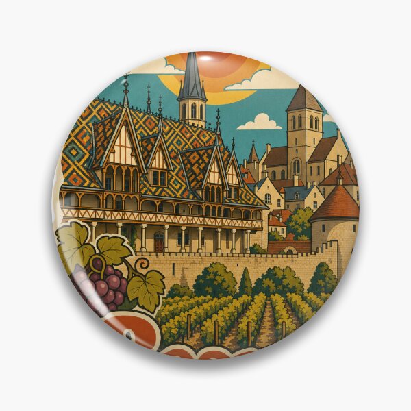 Item preview, Beaune France Travel Souvenir - Retro Illustration designed and sold by VisualArtsOasis.